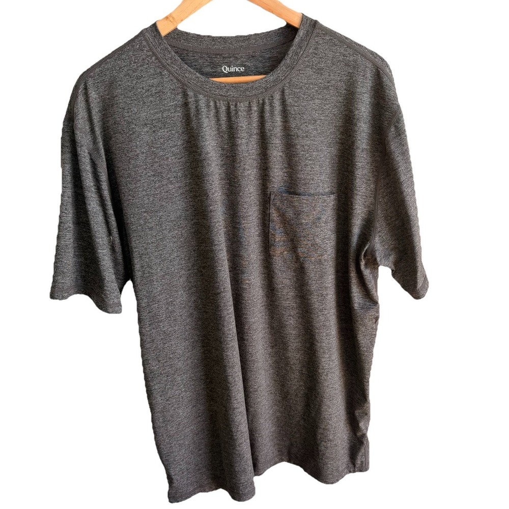 Quince Flowknit Breeze Performance Pocket Tee Charcoal Shirt Men's Xl